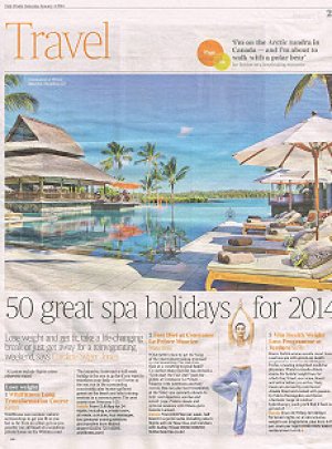 Song Saa Beach Resort as One of the 50 Great Spa Holidays in 2014, The Times, UK